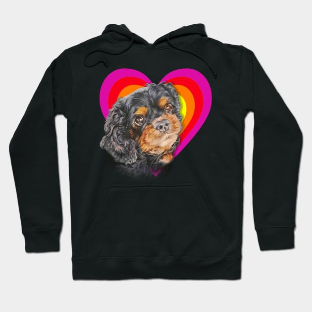 Big brown eyed Cavalier King Charles spaniel Hoodie by StudioFluffle